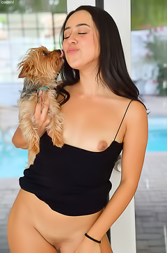 Nude Teen Merisol Playing With Sex Toy And Her Dog